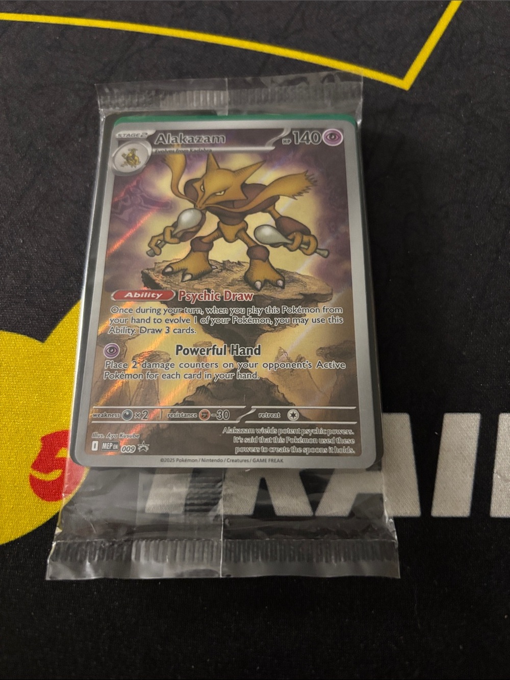 Sealed promo Alakazam Pokémon Card - Holographic Psychic Artwork